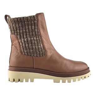 ❤️Gentle Souls sz8 Women's Brown Leather Chelsea Boot with Knit Ankle